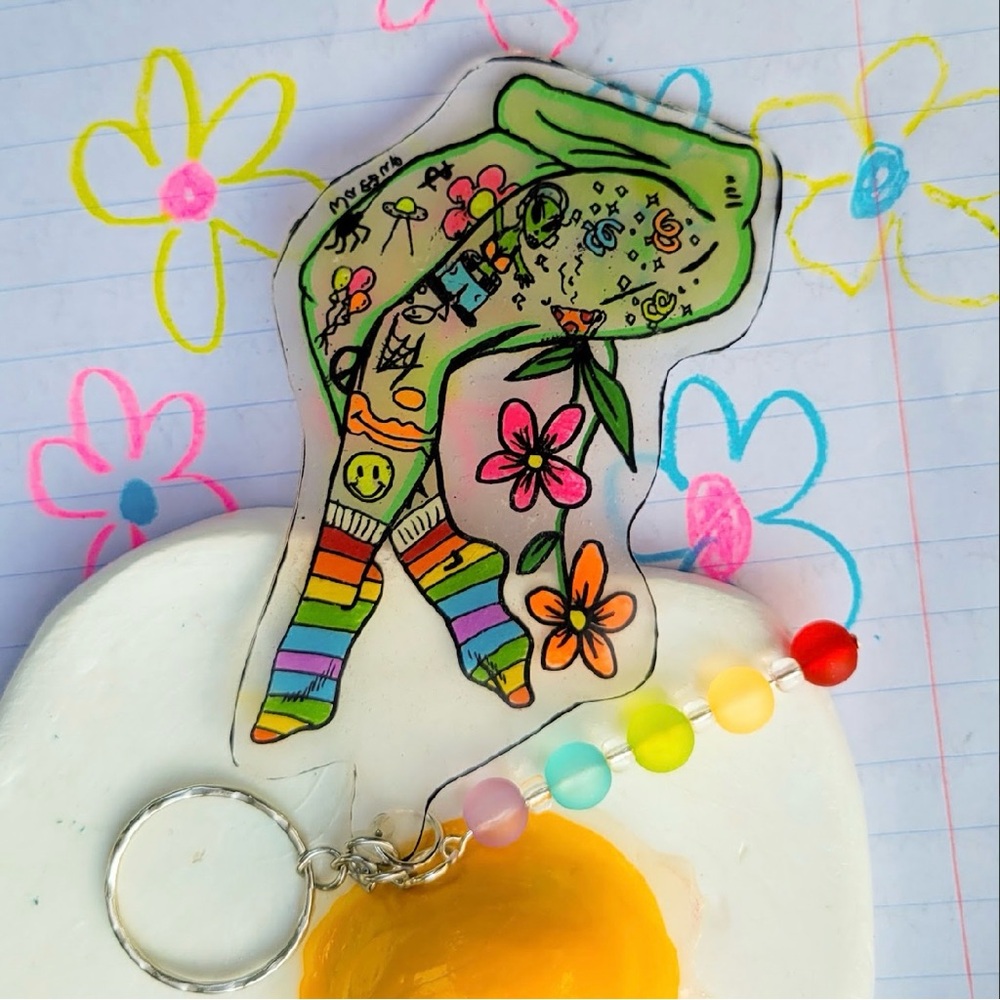 Colorful Letter Keychain with Beads